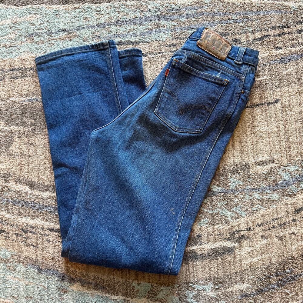 Men's Vintage 70's Levi's Orange Tab 573 High Rise Denim Blue Jeans Sz 30 x 32 - Picture 4 of 11
